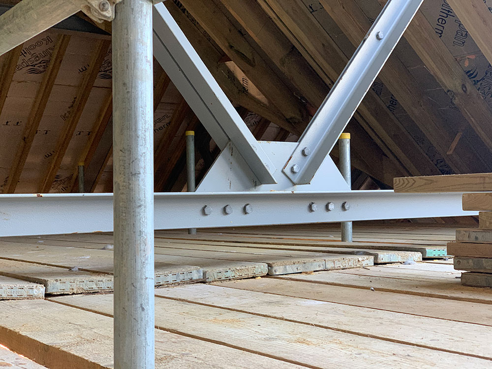 ceiling and floorboards