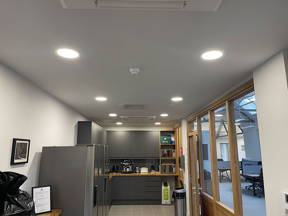 spotlights in ceiling, modern building