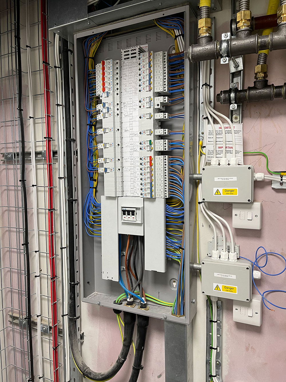 electricity switch board and cables